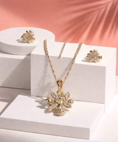 Kit Cadena Dije Aretes Árbol Genealogico