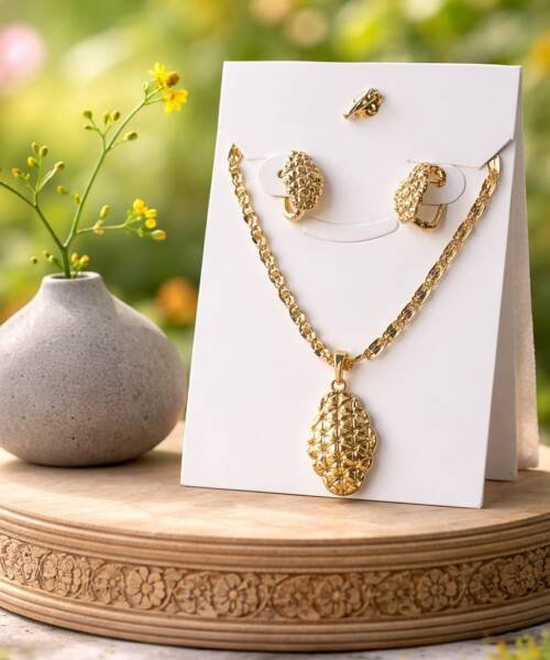 Kit Cadena Dije Aretes Piñas