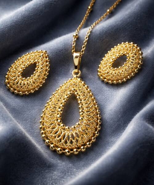 Kit Cadena Dije Aretes Centellas