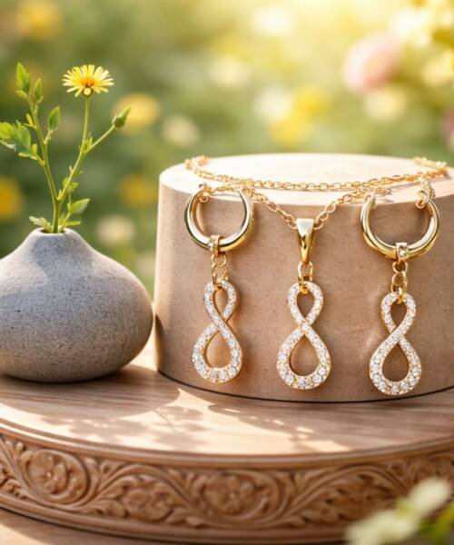 Kit Cadena Dije Aretes Imitacion Gucci