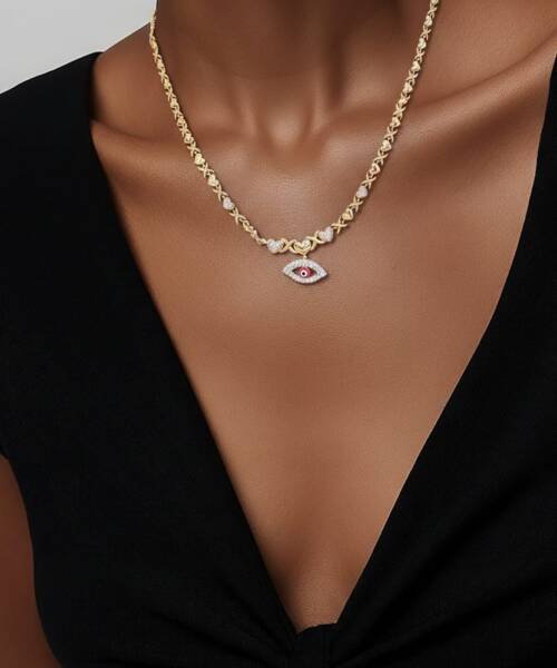 Set Collar y Dije Ojo Rojo