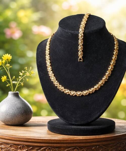 Set Collar y Pulsera Corazones