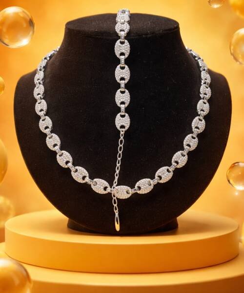 Set Collar y Pulsera Imitacion Gucci Pequeñas Piedras