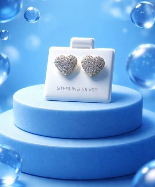 Aretes Corazón Perlado