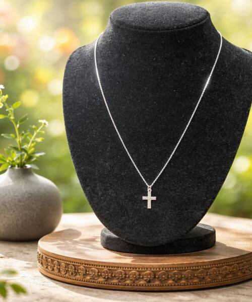 Set Cadena Dije Cristo Plano 22