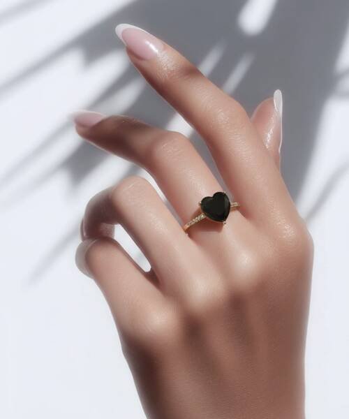 Anillo Corazón Negro