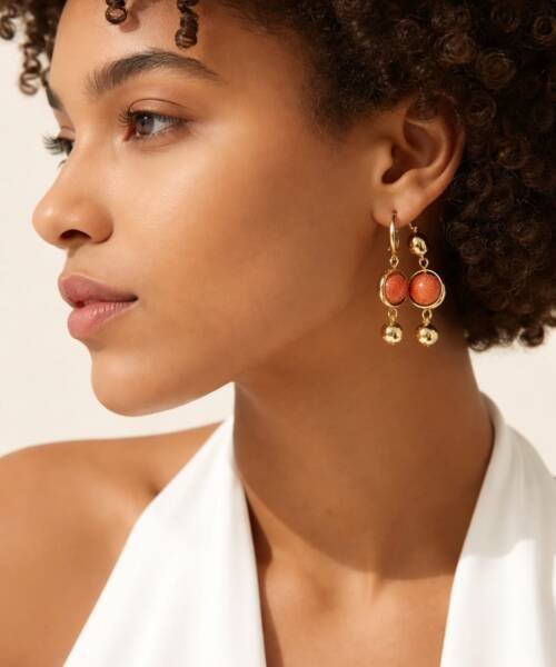 Pendientes Perla Naranja